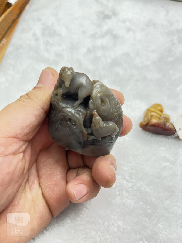 罗汉、动物钮石印章一组 - 图6